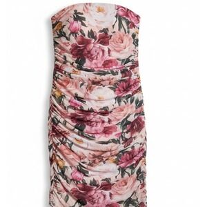 EXPRESS Floral Bodycon Ruched Mesh Midi Dress Women's Size XLarge Romantic NWT
